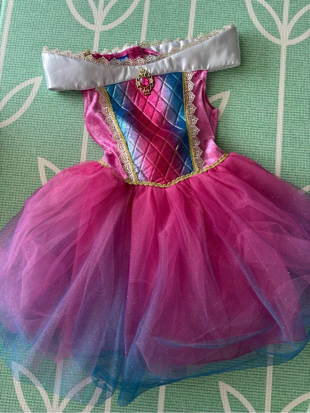 Beautiful 7/8 Princess Fairy Costume Girls Dress Pink Blue Gold Sleeping Beauty
